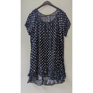 Avenue Womens Plus Size 18/20 Half Sleeve Black White Polka Dot Sheath Dress